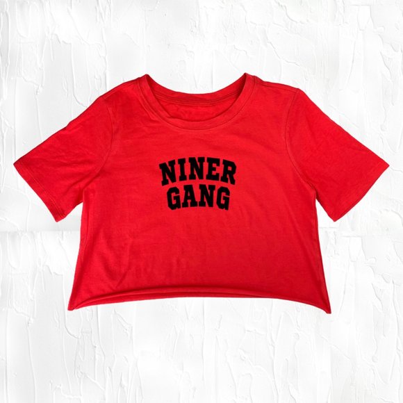 Red/Black San Francisco Football Niner Gang crop top, 49ers Gift, Purdy Shirt - Picture 2 of 2
